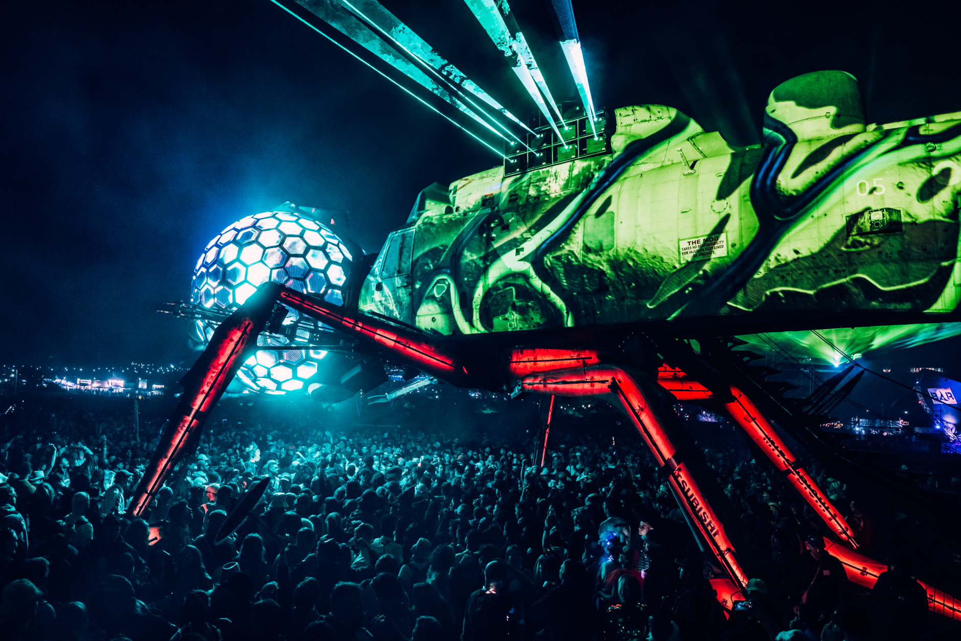 Arcadia's range of recycled stages create unique sculpted environments for crowds of up to 50,000 and host the world’s finest DJs and musicians ​ ​ Photo credit: Matt Eachus
